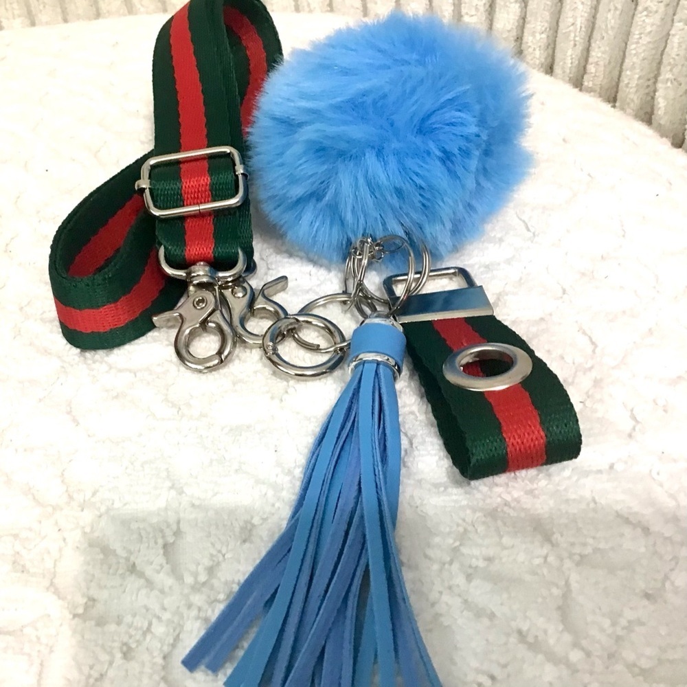 Fashion Strap and PomPom Keychain - Picture 7 of 11